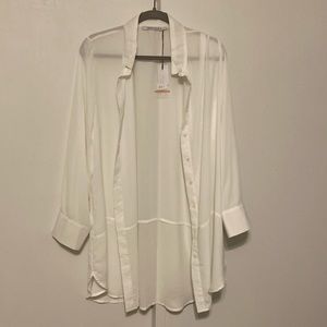 NWT Sheer white blouse by Insight